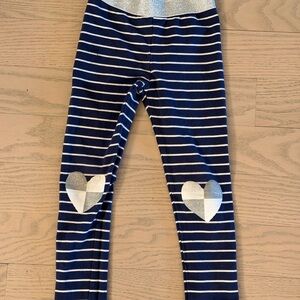 Hatley Navy and Silver Striped Heart Leggings